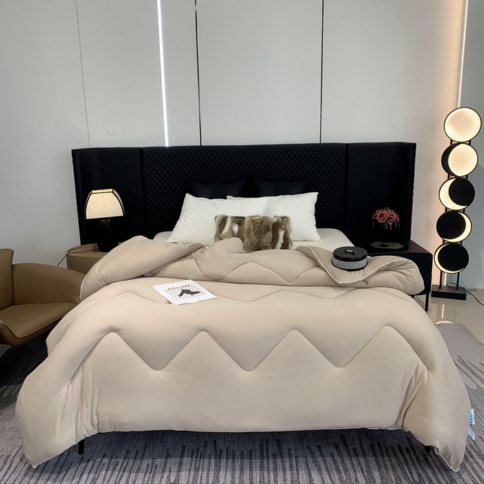 91家纺网 家纺一手货源 找家纺 奈萝家纺 2024新款超柔针织四季恒温春秋被冬被被子被芯 咖色