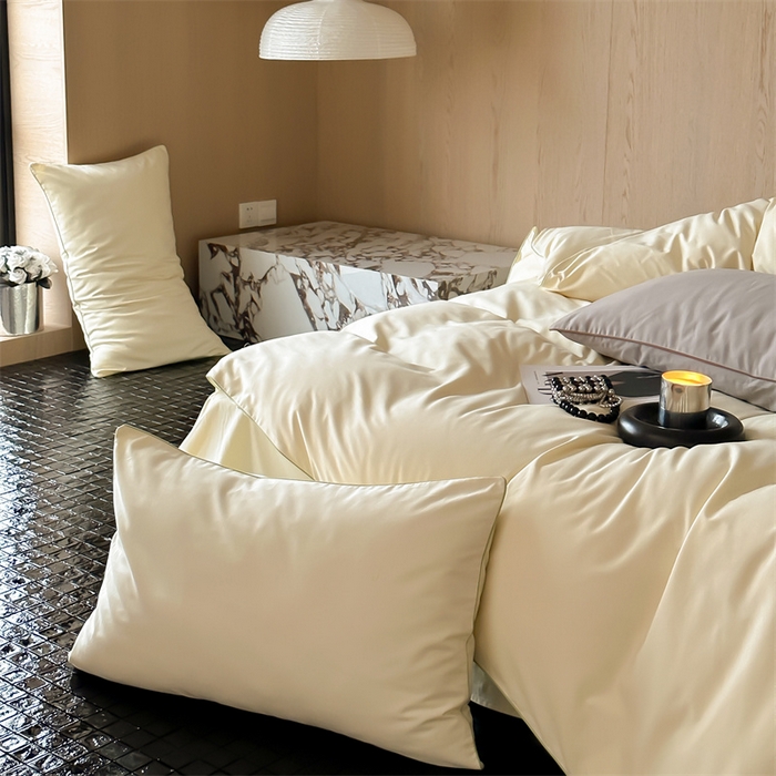 91家纺网 家纺一手货源 找家纺 三味舒屋 2024秋冬美拉德色系50s全棉磨毛四件套-棚拍详情图 雪梨