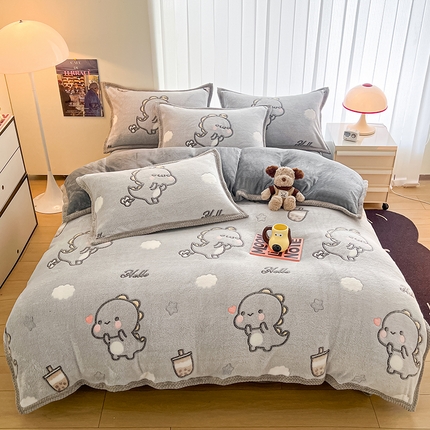 91家纺网 家纺一手货源 找家纺 （总）倾慕家纺 2024新款加厚保暖6D立体雪花绒系列-单被套