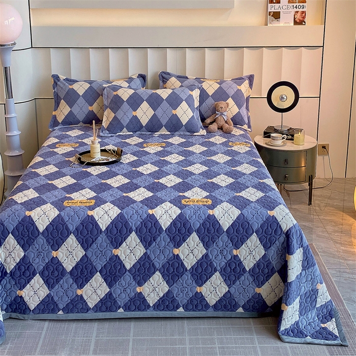 91家纺网 家纺一手货源 找家纺 凯儿 2025新款A类牛奶绒印花单床盖三件套 英伦时光