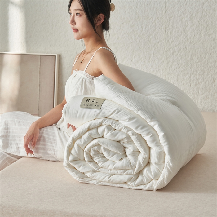 91家纺网 家纺一手货源 找家纺 2024新款b类100%纯棉水洗棉提花大豆纤维冬被 纯棉-条纹华夫格