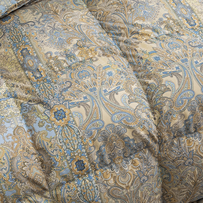 91家纺网 家纺一手货源 找家纺 华盛羽绒被壳 2024新款华盛糯棉印花羽毛被鹅绒被主推款 宫羽