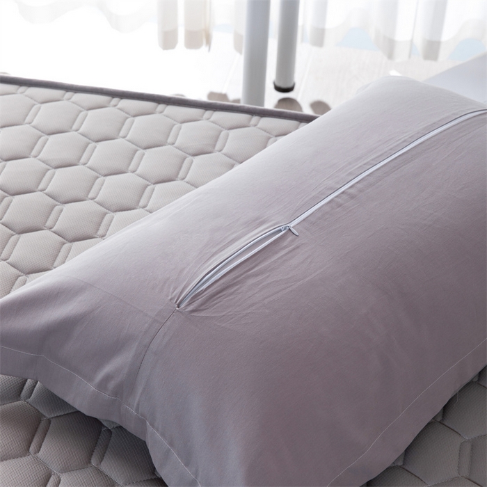 91家纺网 家纺一手货源 找家纺 凌云家纺 2025新款A类全棉拉链式枕套 简约灰