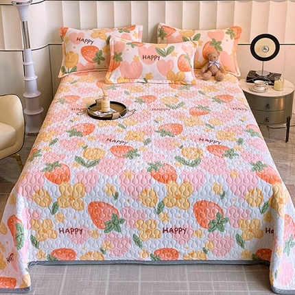 91家纺网 家纺一手货源 找家纺 （总）凯儿 2025新款A类牛奶绒印花单床盖三件套