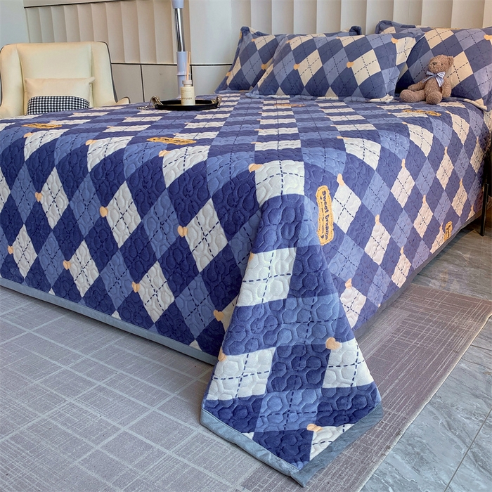 91家纺网 家纺一手货源 找家纺 凯儿 2025新款A类牛奶绒印花单床盖三件套 英伦时光