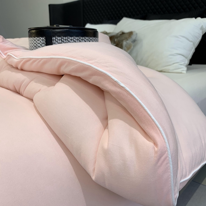 91家纺网 家纺一手货源 找家纺 奈萝家纺 2024新款超柔针织四季恒温春秋被冬被被子被芯 粉色