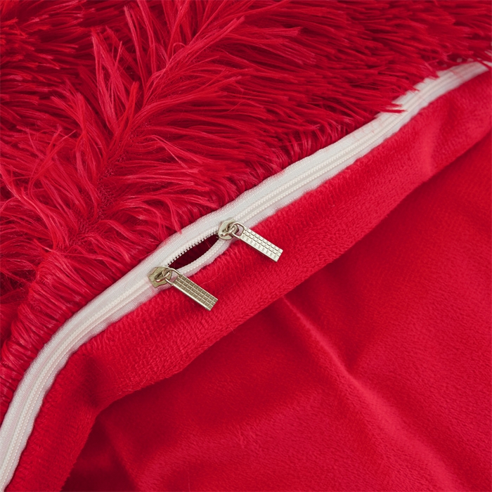 91家纺网 家纺一手货源 找家纺 品尚嘉家纺2025新款纯色水貂绒四件套长毛绒保暖套件大红