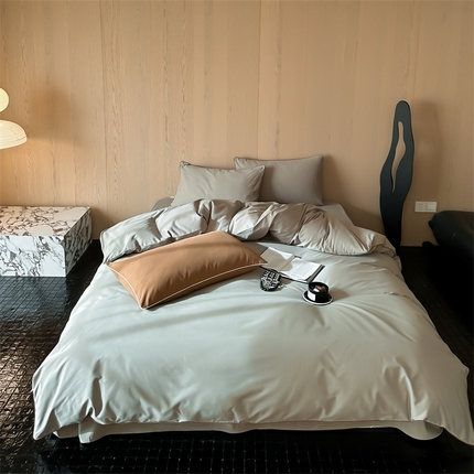 91家纺网 家纺一手货源 找家纺 （总）三味舒屋 2024秋冬美拉德色系50s全棉磨毛四件套-棚拍详情图