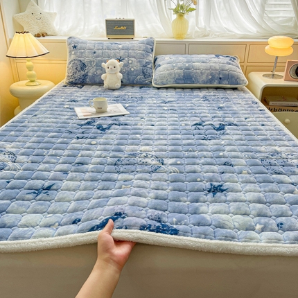 91家纺网 家纺一手货源 找家纺 总 眠势力 2025新款牛奶绒床垫保防滑床护垫床褥学生垫子可机洗