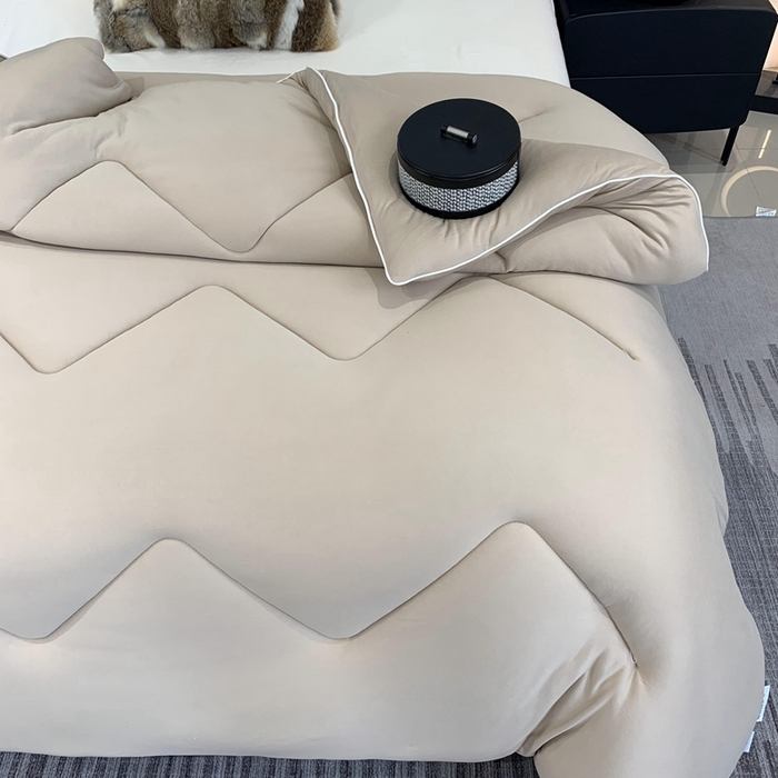 91家纺网 家纺一手货源 找家纺 奈萝家纺 2024新款超柔针织四季恒温春秋被冬被被子被芯 咖色