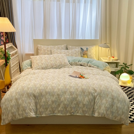 91家纺网 家纺一手货源 找家纺 （总）2024新款时尚高级经典轻奢北欧简约加厚200克牛奶绒四件套