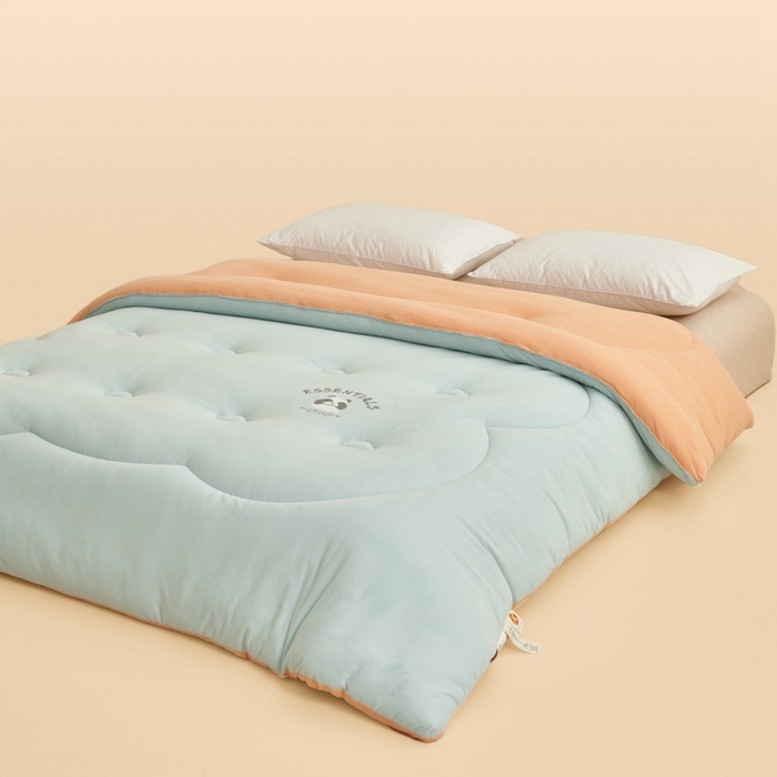 91家纺网 家纺一手货源 找家纺 2024新款b类针织德绒猫猫大豆冬被被子被芯 猫猫被-浅绿