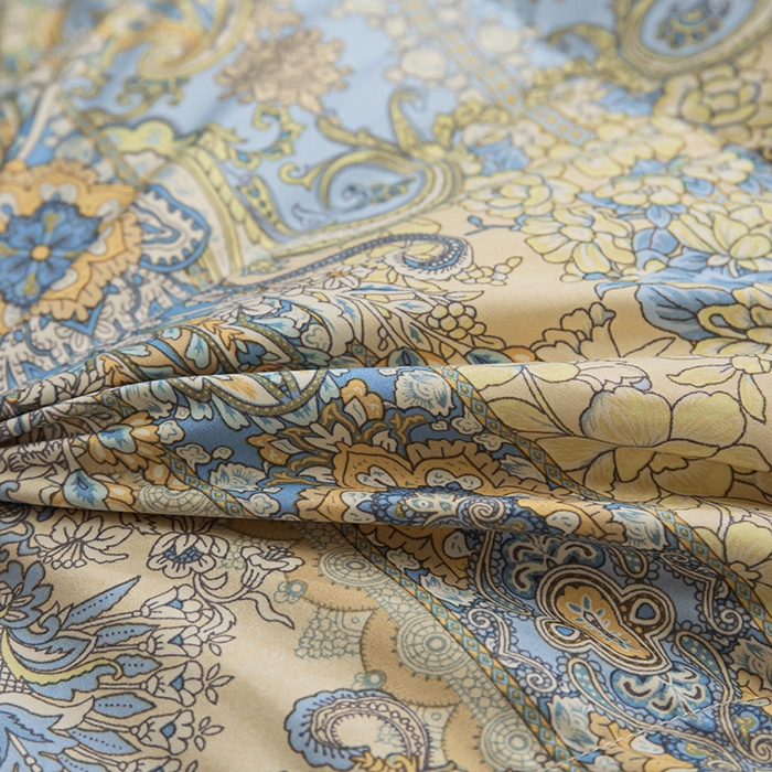 91家纺网 家纺一手货源 找家纺 华盛羽绒被壳 2024新款华盛糯棉印花羽毛被鹅绒被主推款 宫羽