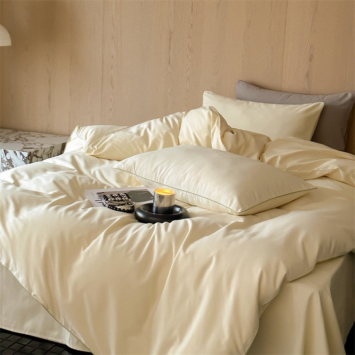 91家纺网 家纺一手货源 找家纺 三味舒屋 2024秋冬美拉德色系50s全棉磨毛四件套-棚拍详情图 雪梨