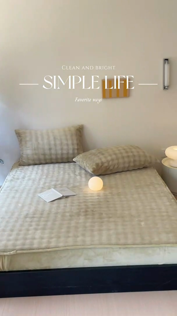 91家纺网 家纺一手货源 找家纺 欧邦 新款泡泡绒仿兔毛牛奶绒床笠可搭配同款毛毯（外贸供货） 泡泡芥黄