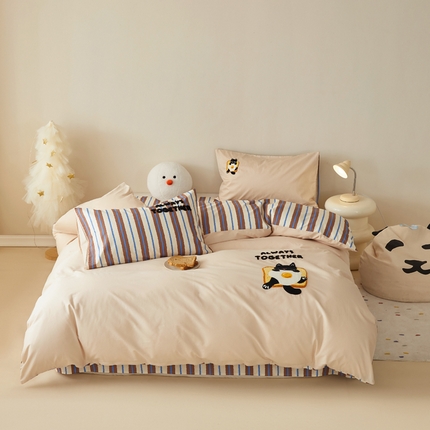 91家纺网 家纺一手货源 找家纺 （总）怡家居 2024新款全棉印花加绣花四件套