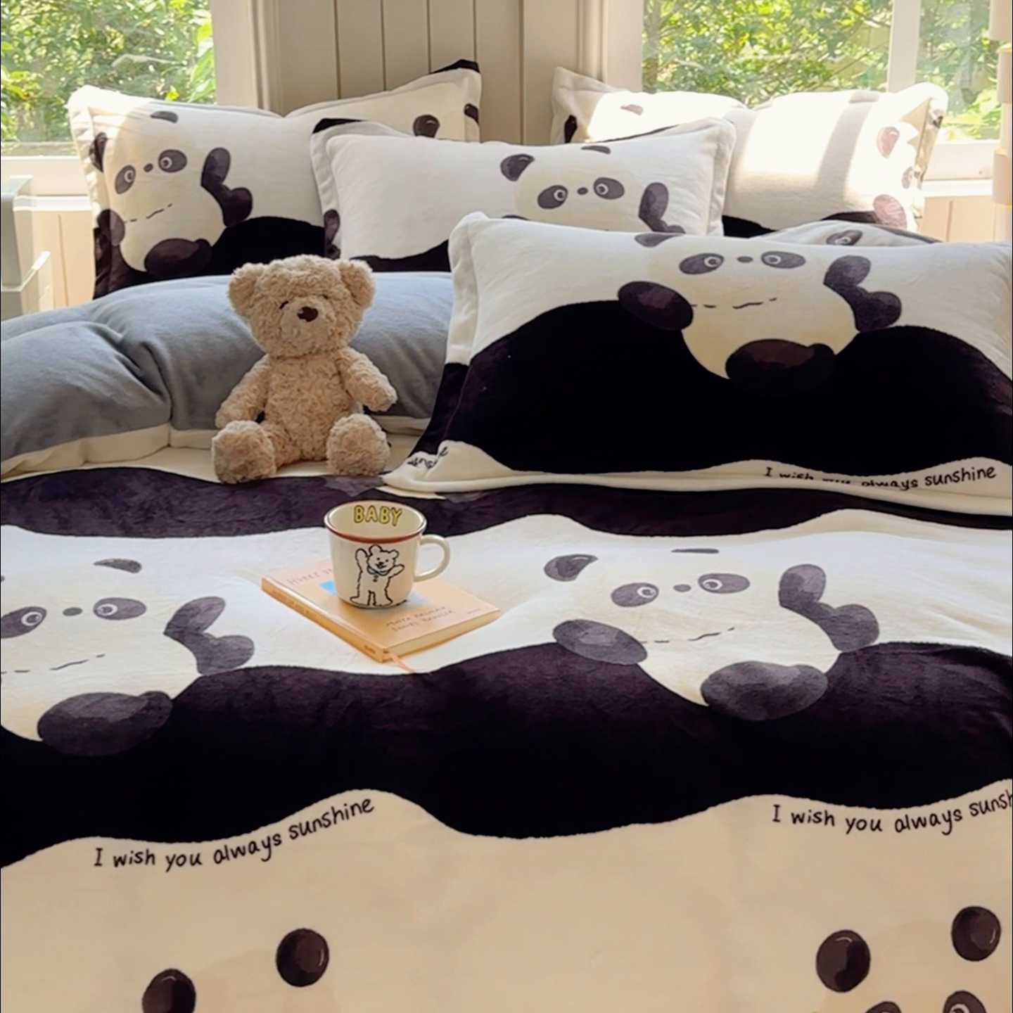 91家纺网 家纺一手货源 找家纺 狂想家 2025新款加厚牛奶绒卡通印花四件套 萌趣森林