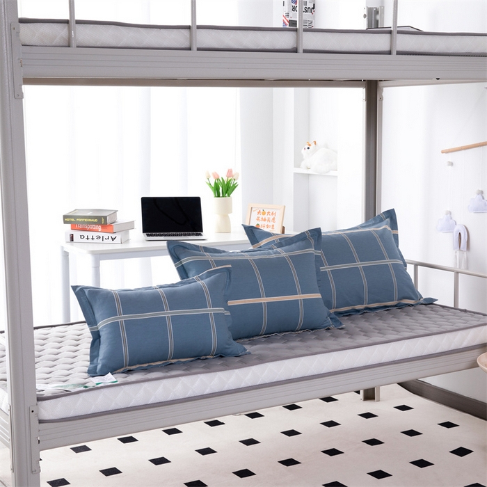 91家纺网 家纺一手货源 找家纺 凌云家纺 2025新款A类全棉拉链式枕套 绅士蓝