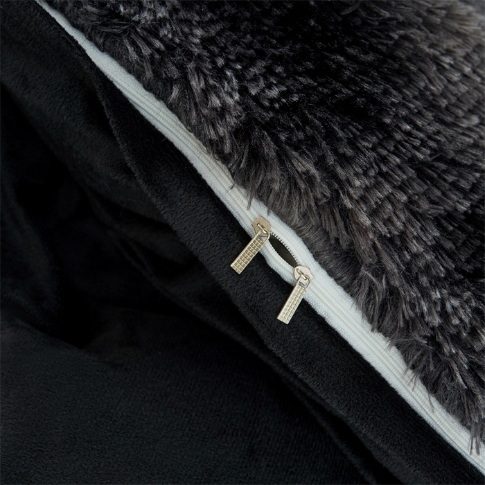 91家纺网 家纺一手货源 找家纺 品尚嘉家纺2025新款扎染水貂绒四件套长毛绒保暖套件扎染-黑色