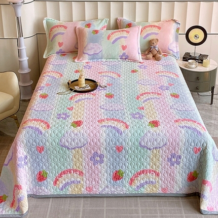 91家纺网 家纺一手货源 找家纺 （总）凯儿 2025新款A类牛奶绒印花单床盖三件套