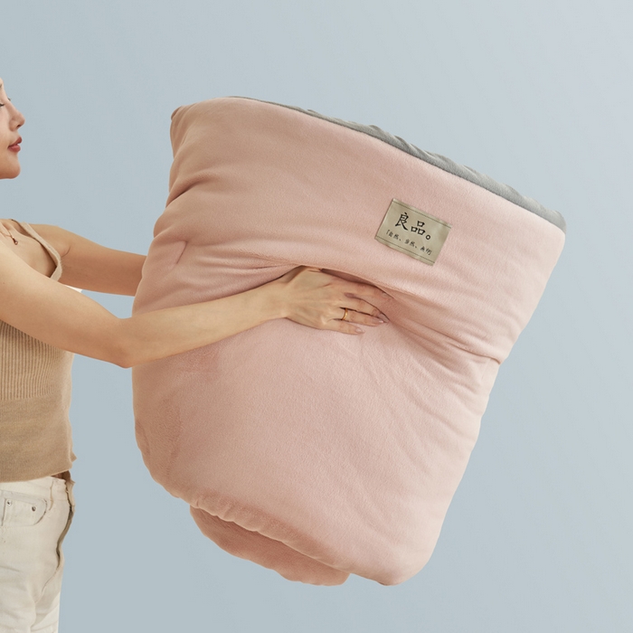 91家纺网 家纺一手货源 找家纺 2024新款双面牛奶绒德绒拼色冬被四件套 德绒拼色-豆沙