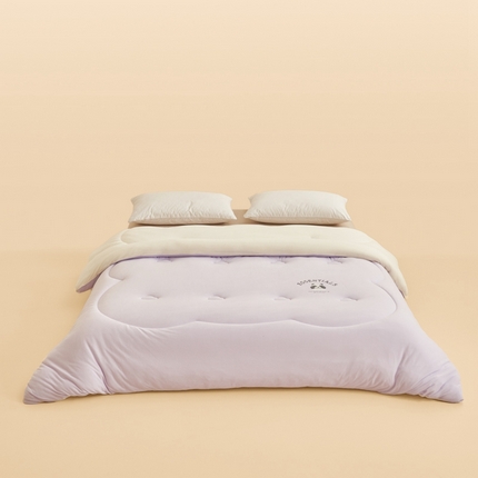 2024新款b类针织德绒猫猫大豆冬被被子被芯 猫猫被-浅紫