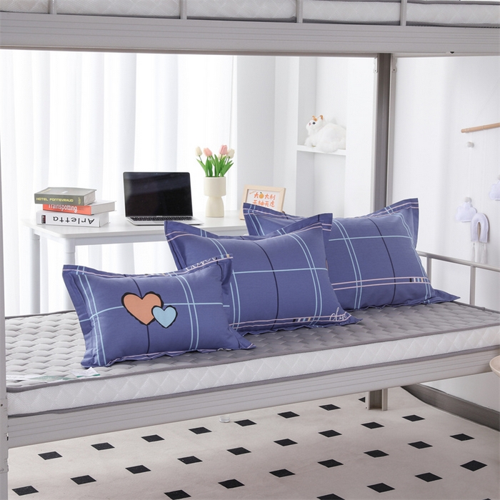 91家纺网 家纺一手货源 找家纺 凌云家纺 2025新款A类全棉拉链式枕套 心有灵犀