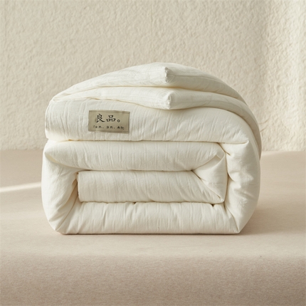 91家纺网 家纺一手货源 找家纺 2024新款b类100%纯棉水洗棉提花大豆纤维冬被 纯棉方格 简约风