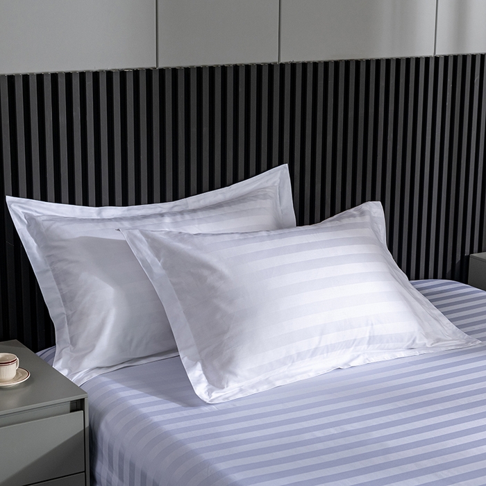 91家纺网 家纺一手货源 找家纺 （总）宜眠家纺 2024高端新款连锁酒店四件套60支全棉纯棉缎条五星级酒店宾馆四件套