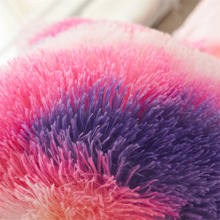 91家纺网 家纺一手货源 找家纺 品尚嘉家纺2025新款扎染水貂绒四件套长毛绒保暖套件扎染-新彩虹