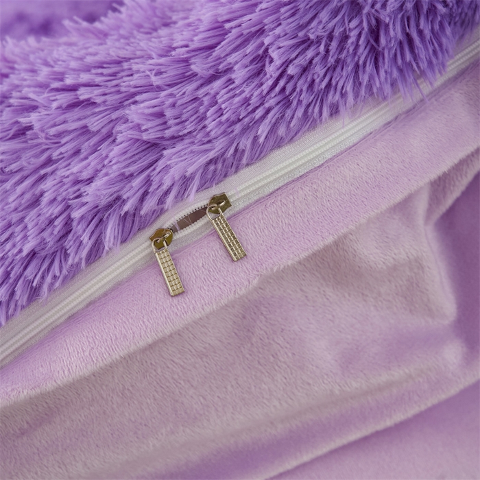 91家纺网 家纺一手货源 找家纺 品尚嘉家纺2025新款纯色水貂绒四件套长毛绒保暖套件浅紫