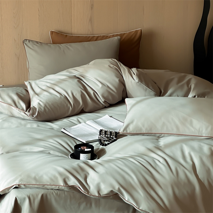 91家纺网 家纺一手货源 找家纺 三味舒屋 2024秋冬美拉德色系50s全棉磨毛四件套-棚拍详情图 竹青