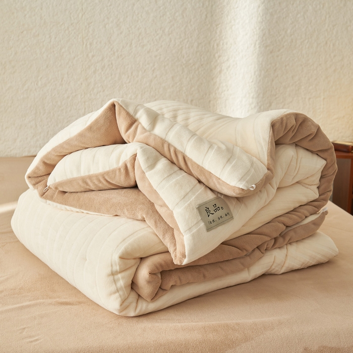 91家纺网 家纺一手货源 找家纺 （总）2024新款牛奶绒牛奶绒雕花冬被四件套