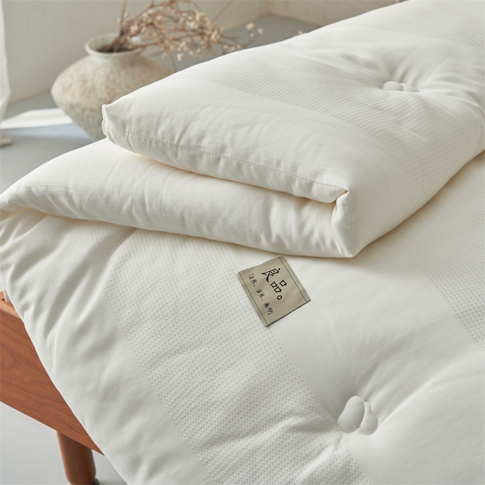 91家纺网 家纺一手货源 找家纺 2024新款b类100%纯棉水洗棉提花大豆纤维冬被 纯棉-条纹华夫格