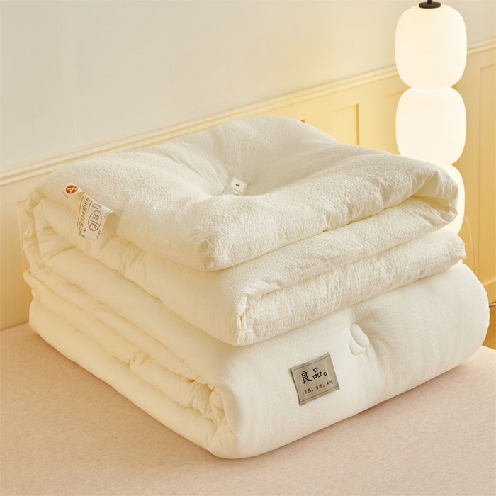 91家纺网 家纺一手货源 找家纺 （总）子由 2024新款b类韩系邹邹格大豆纤维冬被被子被芯