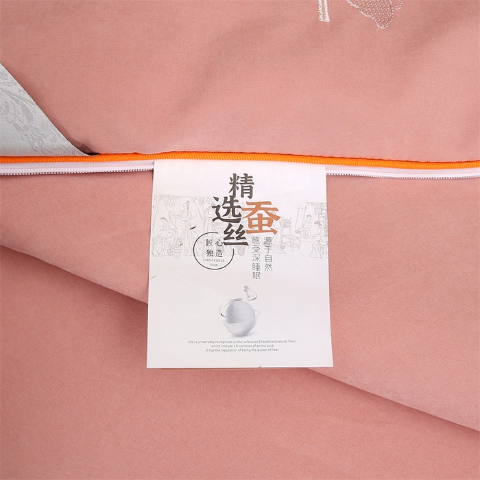 91家纺网 家纺一手货源 找家纺 恒鑫 2025新款全棉绣花桑蚕丝冬被春秋被拉链二合一子母被 轻柔玉
