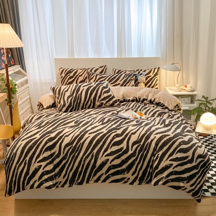 91家纺网 家纺一手货源 找家纺 （总）2024新款时尚高级经典轻奢北欧简约加厚200克牛奶绒四件套