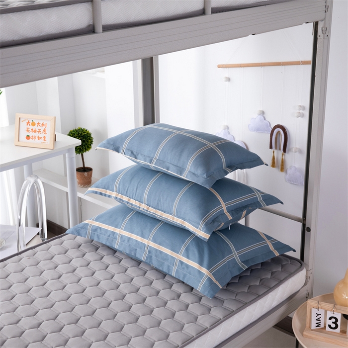 91家纺网 家纺一手货源 找家纺 凌云家纺 2025新款A类全棉拉链式枕套 绅士蓝