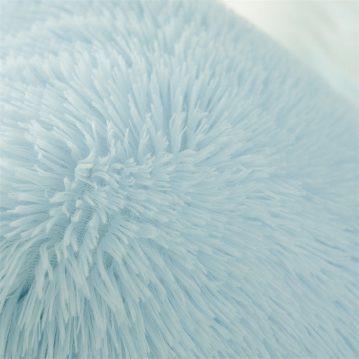 91家纺网 家纺一手货源 找家纺 品尚嘉家纺2025新款纯色水貂绒四件套长毛绒保暖套件水蓝