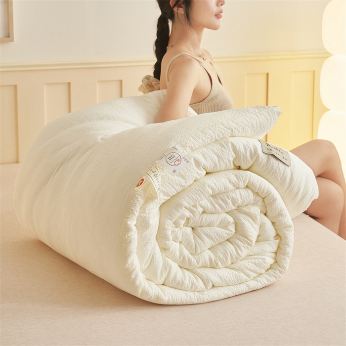 91家纺网 家纺一手货源 找家纺 （总）子由 2024新款b类韩系邹邹格大豆纤维冬被被子被芯