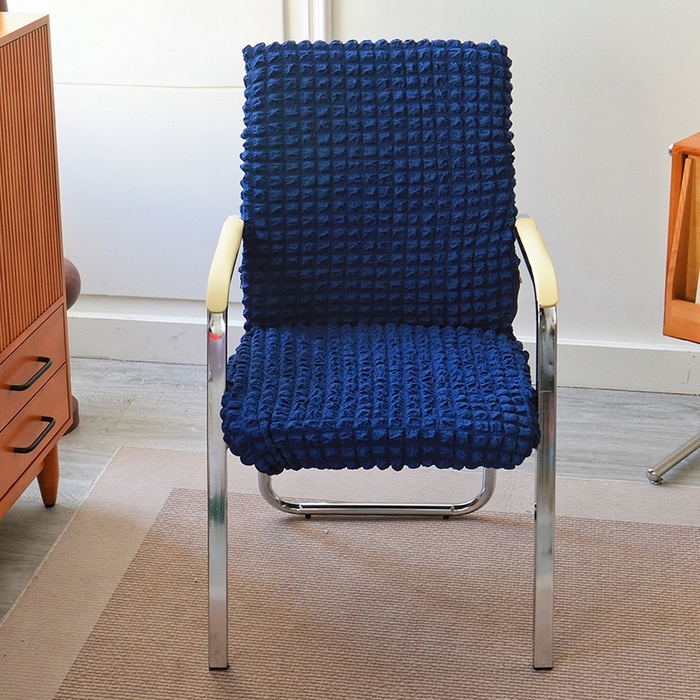 91家纺网 家纺一手货源 找家纺 启博家纺 2024新款泡泡纱办公椅套 宝蓝