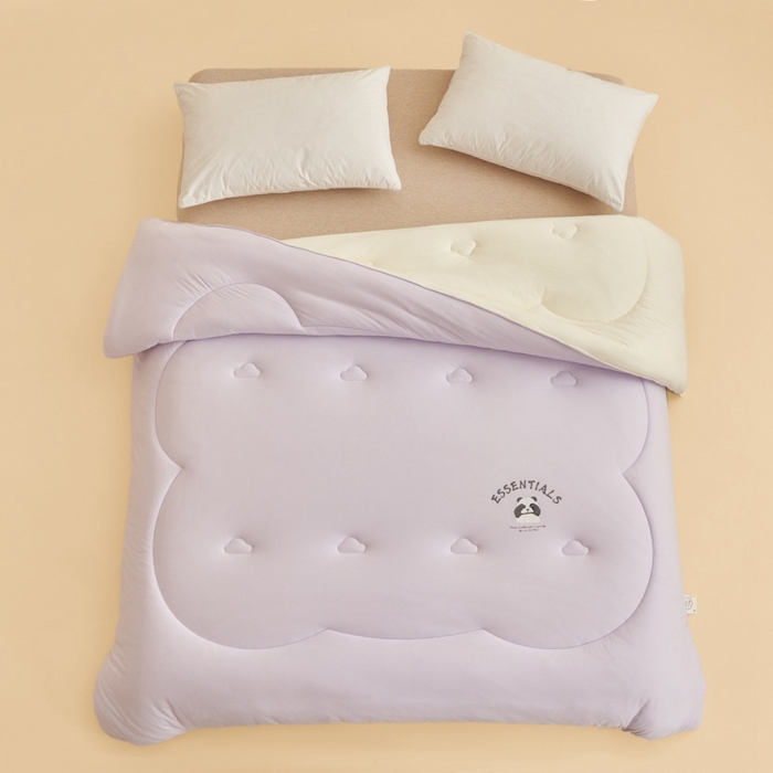 91家纺网 家纺一手货源 找家纺 2024新款b类针织德绒猫猫大豆冬被被子被芯 猫猫被-浅紫