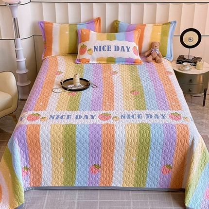 91家纺网 家纺一手货源 找家纺 （总）凯儿 2025新款A类牛奶绒印花单床盖三件套