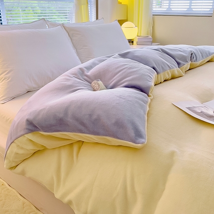 91家纺网 家纺一手货源 找家纺 （总）七仙女家纺 2025新款A类230g高克重牛奶绒单品被套