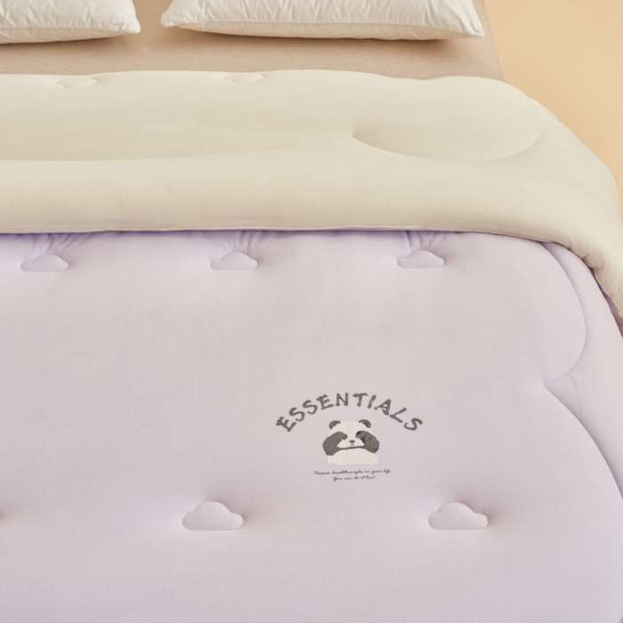 91家纺网 家纺一手货源 找家纺 2024新款b类针织德绒猫猫大豆冬被被子被芯 猫猫被-浅紫