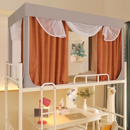 91家纺网 家纺一手货源 找家纺 飞轮海蚊帐 2024新款一秒速装免安装遮光蚊帐XZ-19 灰配亮棕