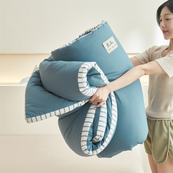 91家纺网 家纺一手货源 找家纺 （总）2024新款b类简约条纹立体大豆纤维冬被被子被芯