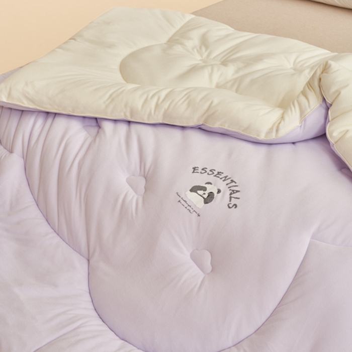 91家纺网 家纺一手货源 找家纺 2024新款b类针织德绒猫猫大豆冬被被子被芯 猫猫被-浅紫