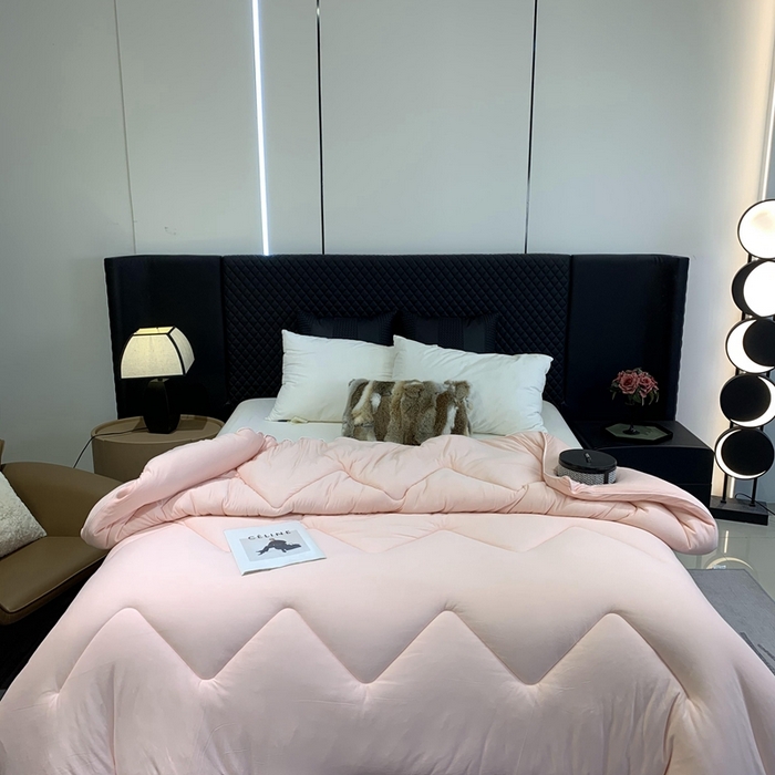 91家纺网 家纺一手货源 找家纺 奈萝家纺 2024新款超柔针织四季恒温春秋被冬被被子被芯 粉色