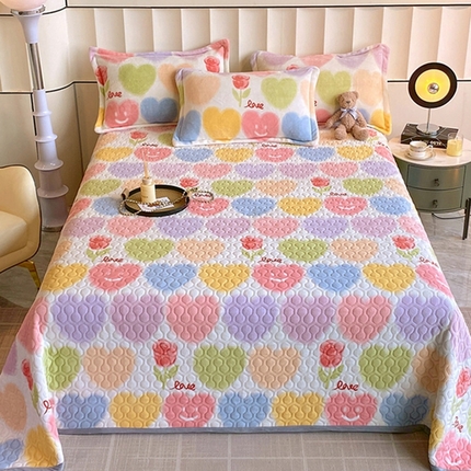 91家纺网 家纺一手货源 找家纺 （总）凯儿 2025新款A类牛奶绒印花单床盖三件套